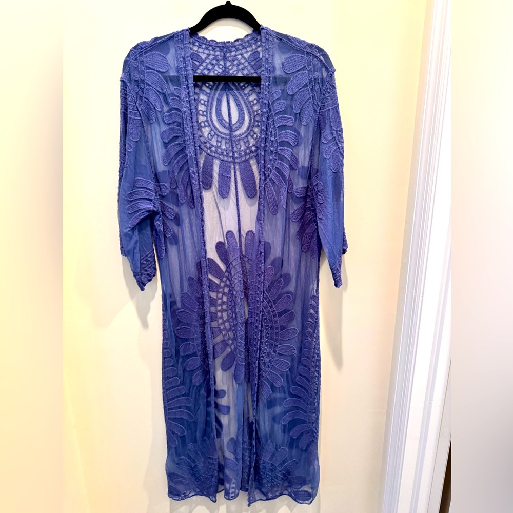 Beautiful blue Lace Kimono Cardigan